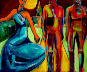 "Chance Encounter" acrylic, 48" x 40" $1500 