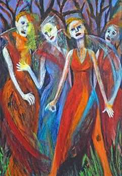 "Coven" acrylic, 40" x 30" $1000