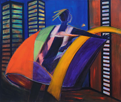 "Penthouse" acrylic, 40” x 48” $1500