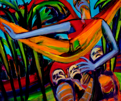 "Those Pesky Bugaboos" acrylic, 40" x 48" $1500