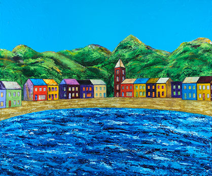 "Seaside" acrylic, 40” x 48” $1500