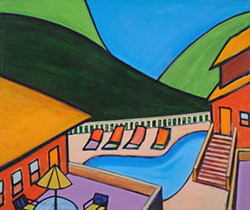 "Unwind" acrylic, 40” x 48” $1500